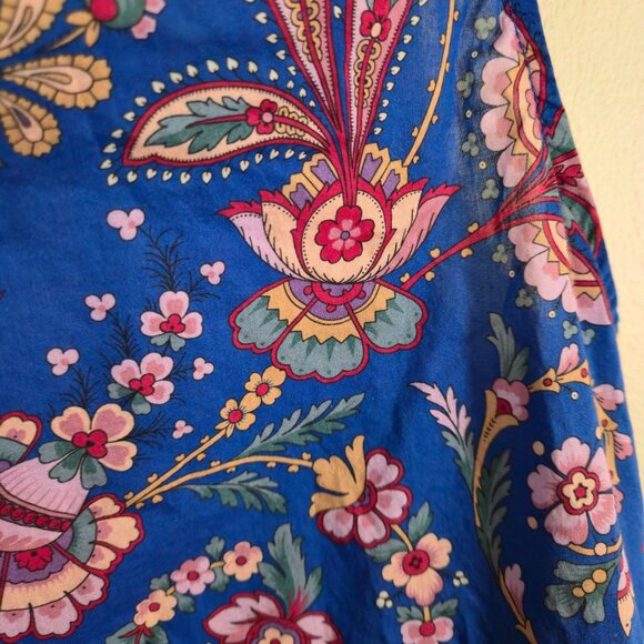 J.Crew Liberty Fabric Floral Belle Ruffle Neck Sleeveless Blouse Size 4 - Picture 6 of 9